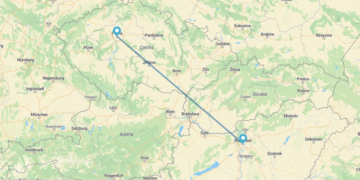 Budapest and Prague by plane
