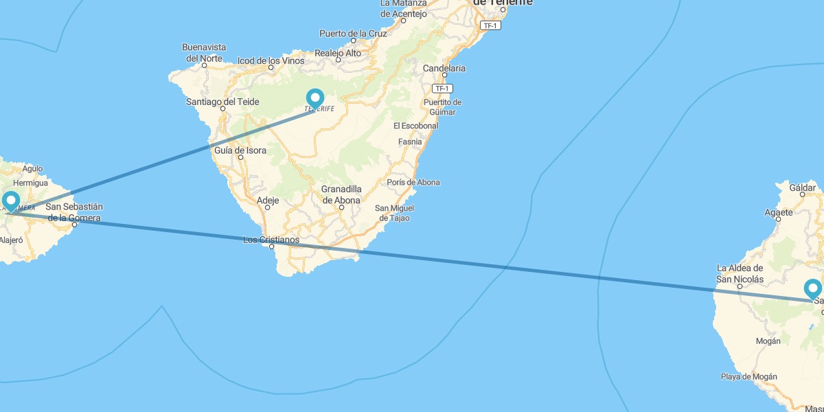 Gran Canaria, La Gomera and Tenerife