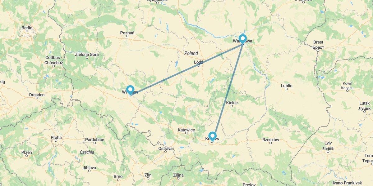 Krakow, Warsaw and Wroclaw