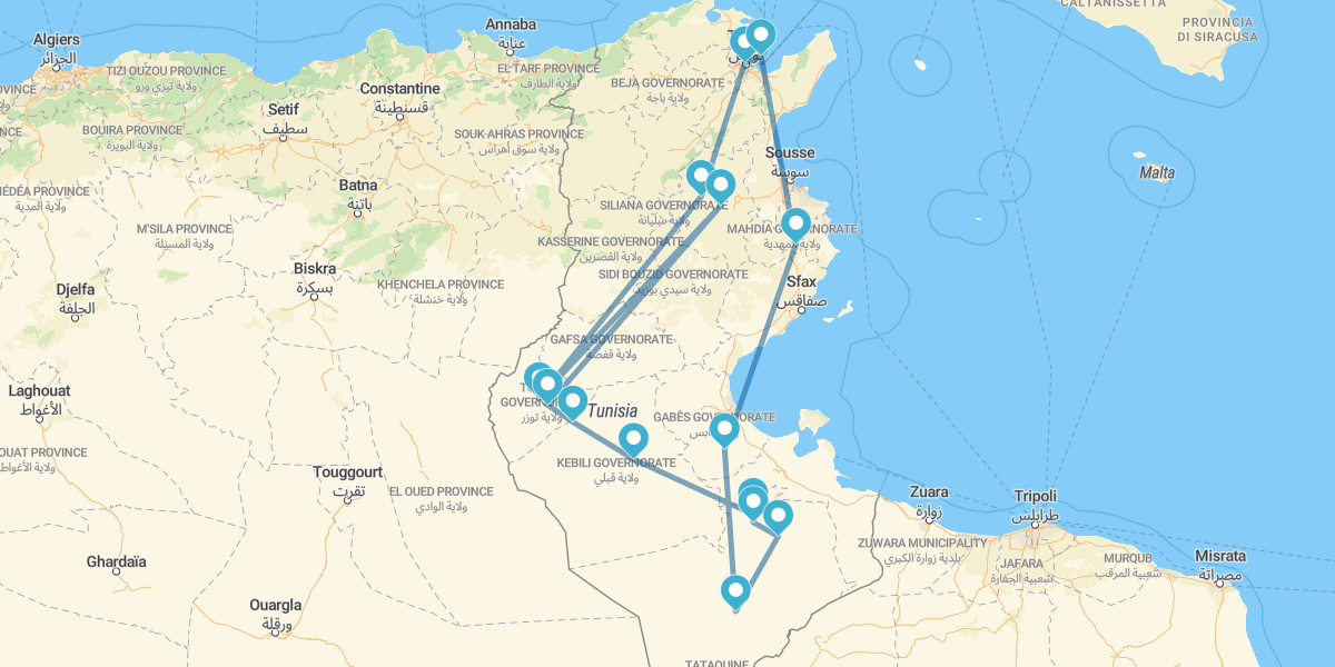 Tunisia, Tozeur, Sabria and El Djem