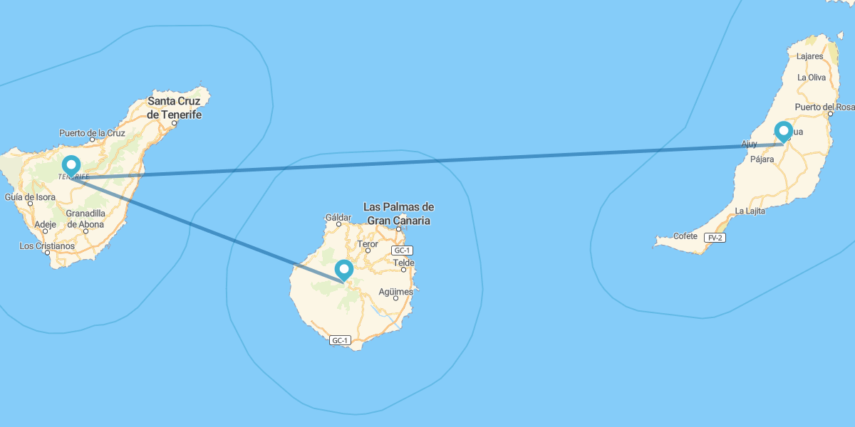 Gran Canaria, Tenerife and Fuerteventura with rental car