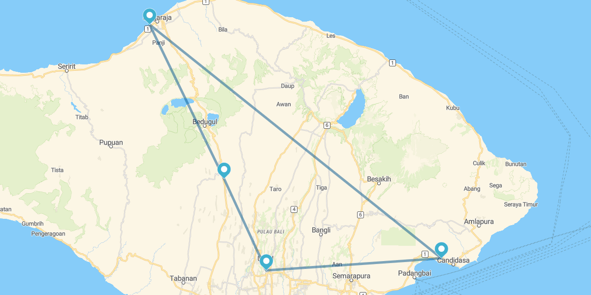 Lovina, Candidasa, Ubud and South Bali Beaches
