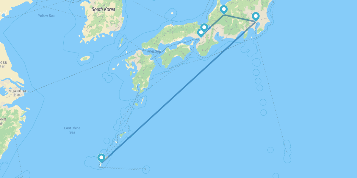 Osaka, Kyoto, Takayama, Tokyo and Okinawa