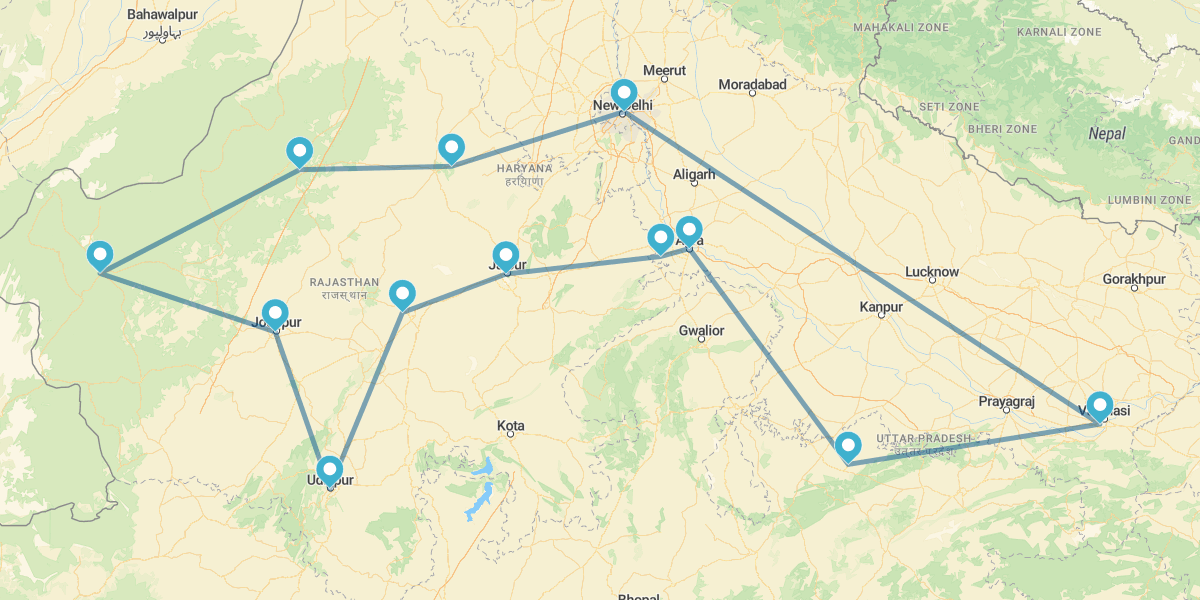 Rajasthan, Golden Triangle, Khajuraho, and Varanasi