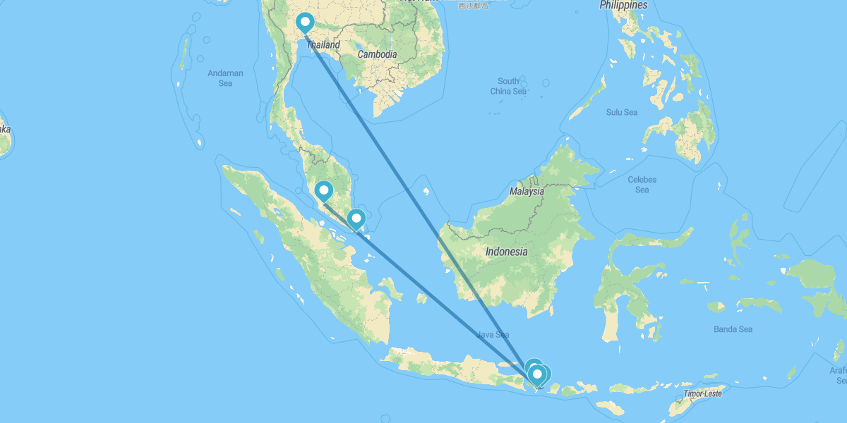 Kuala Lumpur, Singapore, Bali and Bangkok