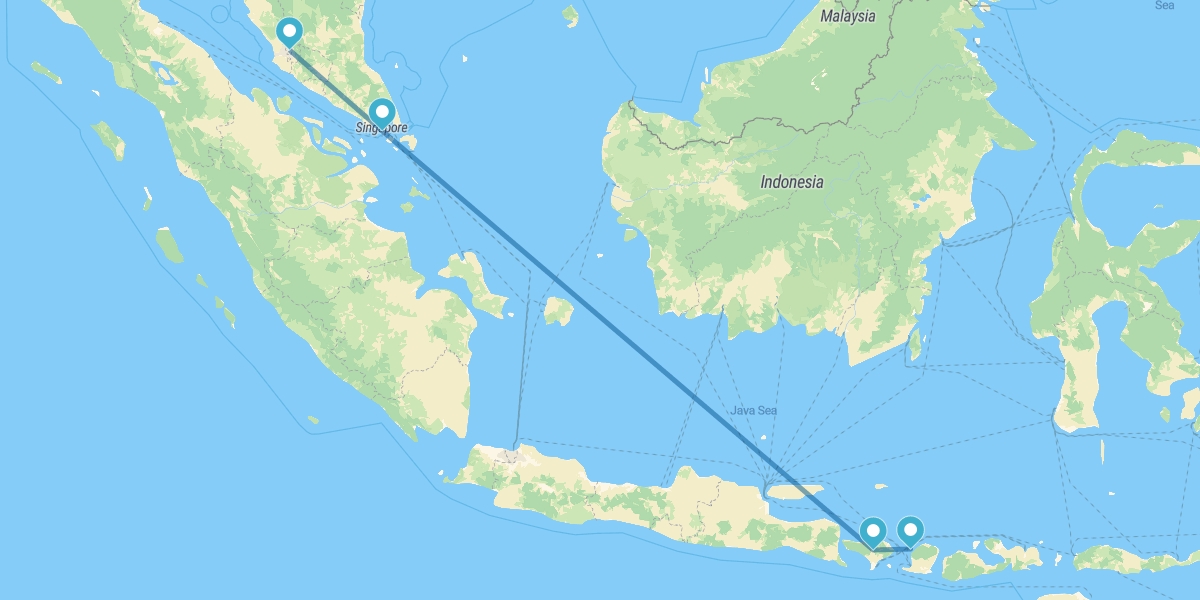Kuala Lumpur, Singapore, Bali and Gili Islands