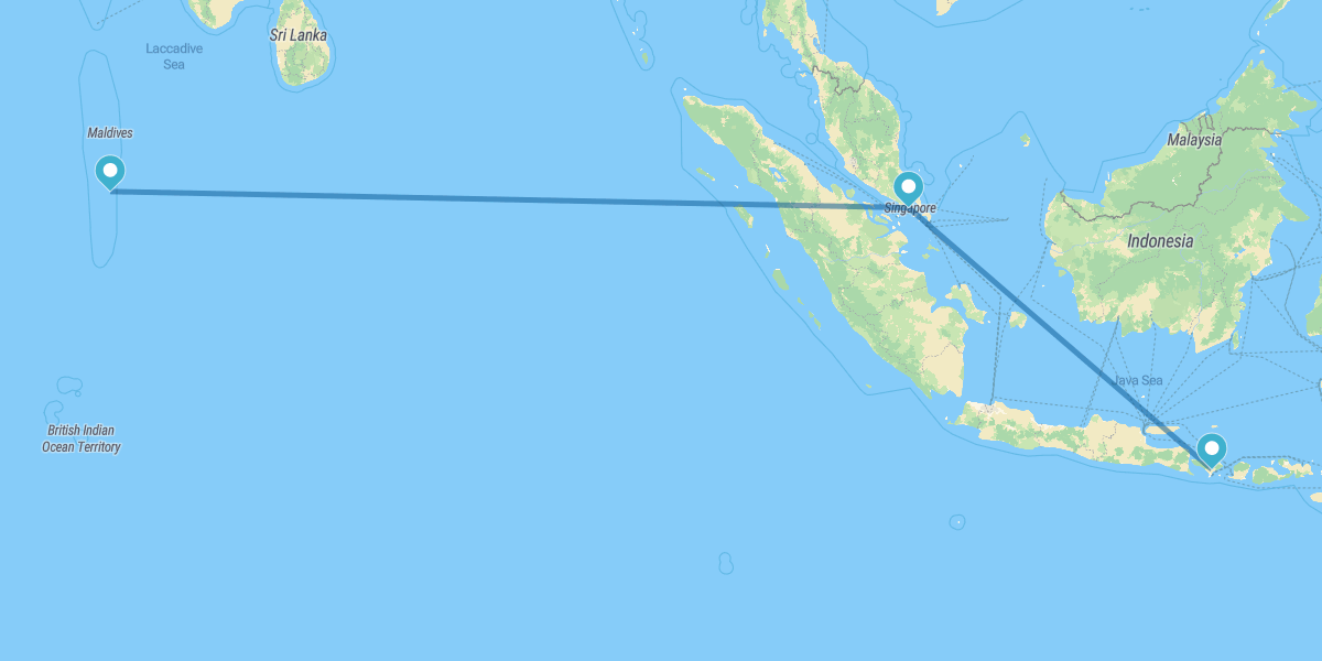 Ubud, Singapore and Maldives