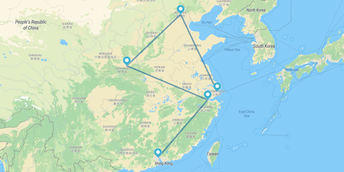 Guangzhou, Hangzhou, Xi’an, Beijing and Shanghai