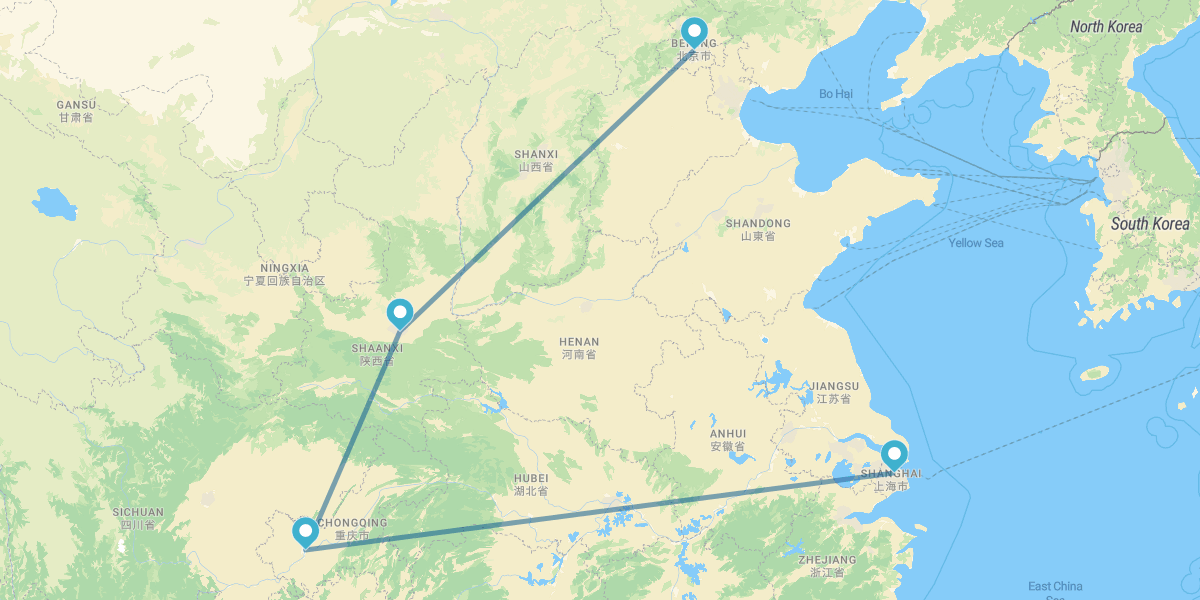 Beijing, Xi’an, Chongqing and Shanghai