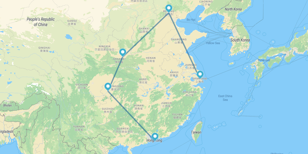Shanghai, Beijing, Xi’an, Chongqing and Hong Kong