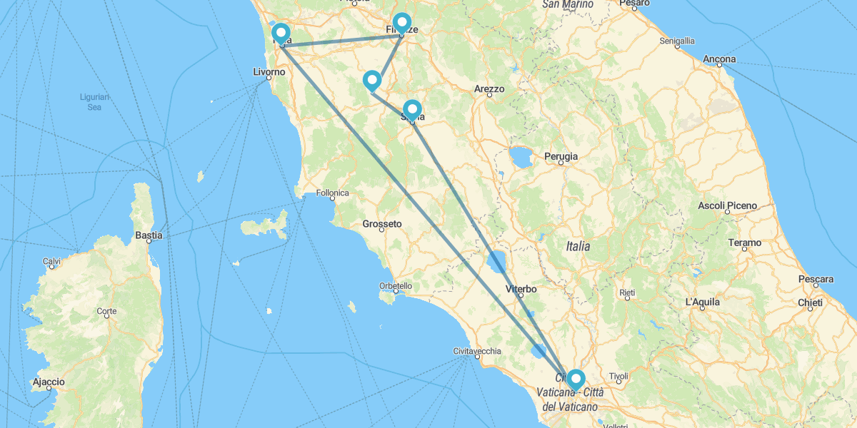 Route through Italy's Treasures: the best of Rome and Tuscany