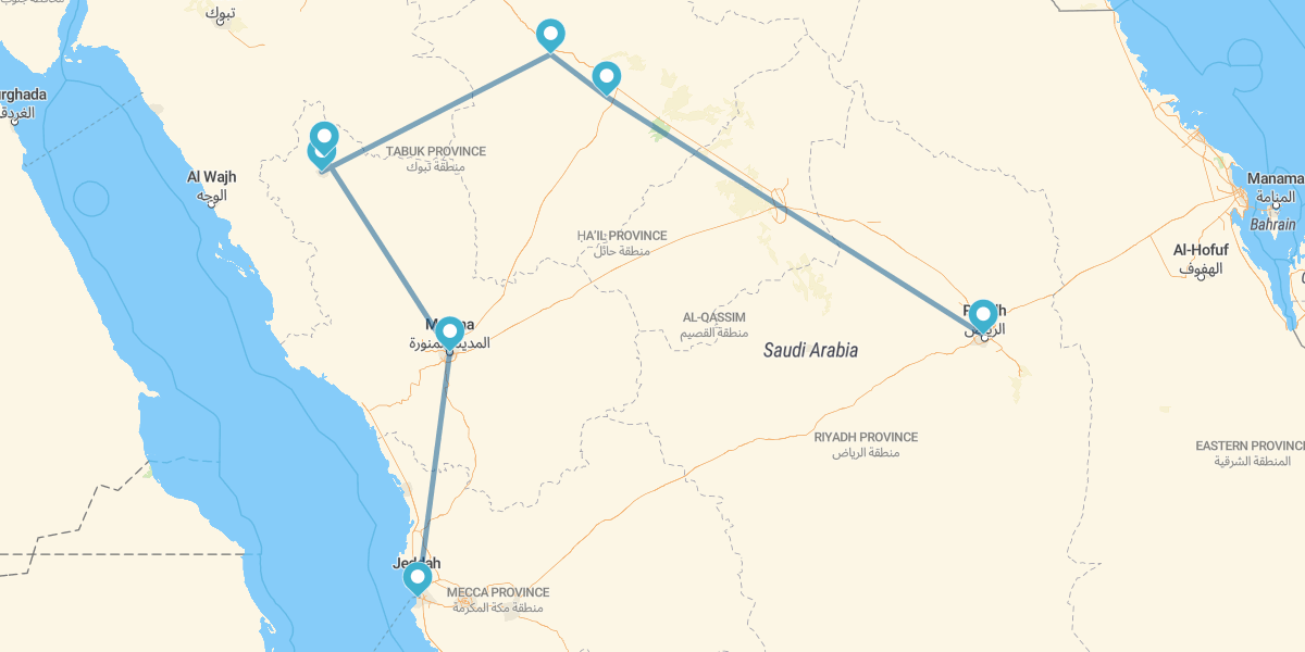 From Riyadh to Jeddah