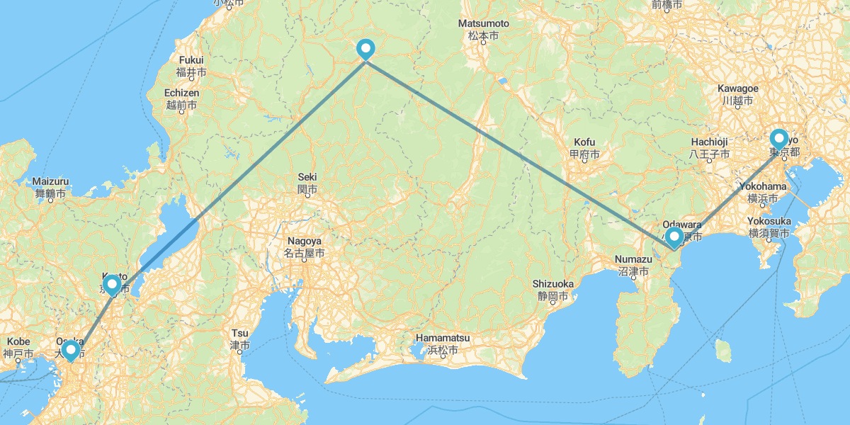 Tokyo, Hakone, Takayama, Kyoto and Osaka