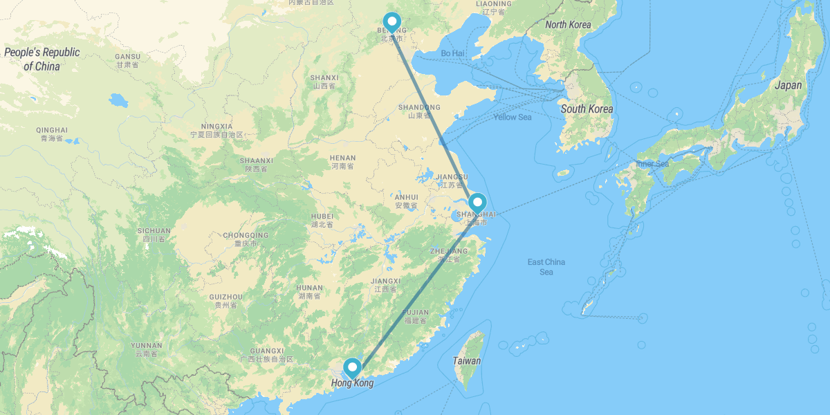 Beijing, Shenzhen and Shanghai