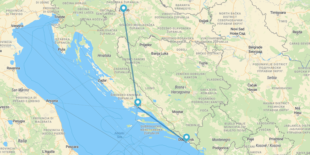 Zagreb, Split and Dubrovnik