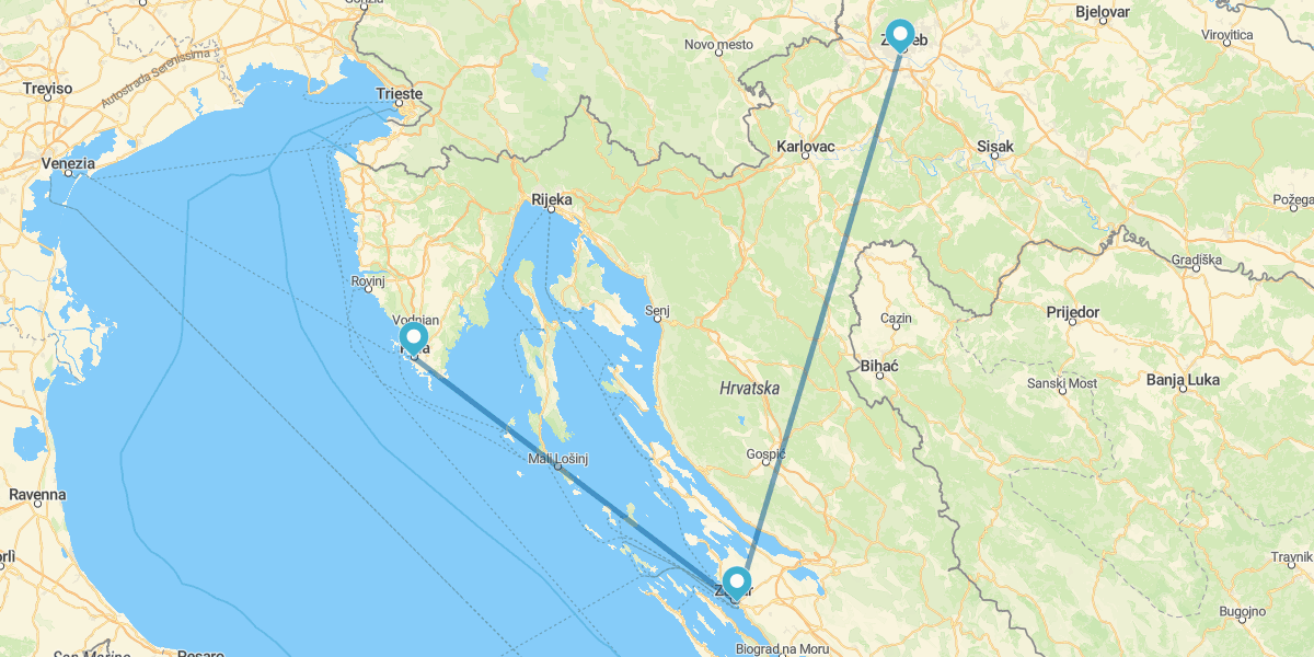 Pula, Zadar and Zagreb