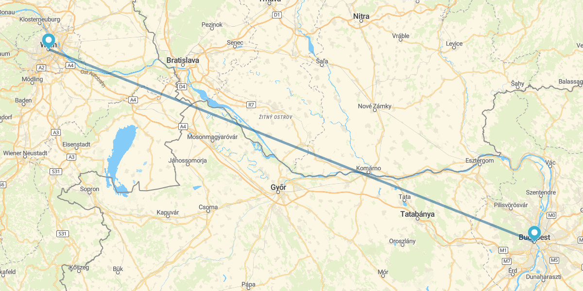 Vienna and Budapest by plane