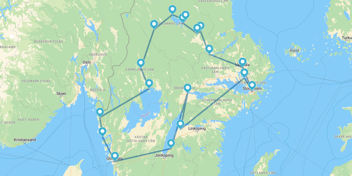 Route through Sweden