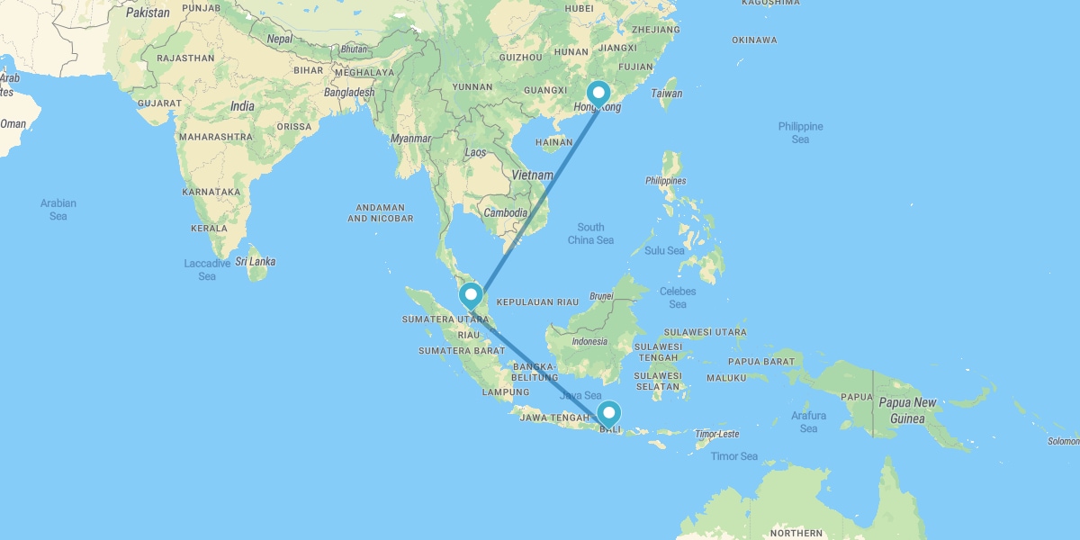Hong Kong, Kuala Lumpur and Bali