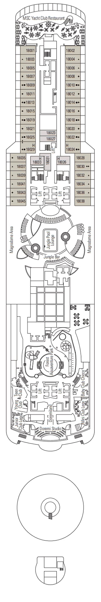 Deck Deck 18 of the ship MSC Seaside, MSC Cruises - Logitravel