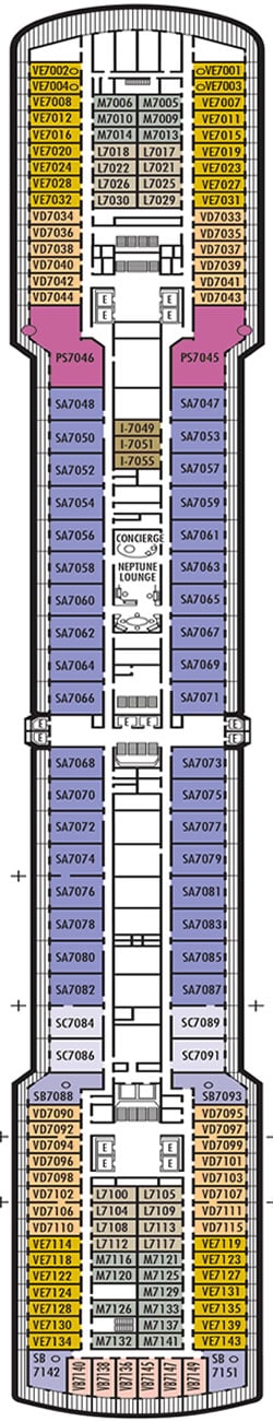 Deck 7-ROTTERDAM of the ship ms Zuiderdam, Holland America Line ...