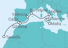 Spain, Gibraltar, Italy Cruise itinerary  - PO Cruises