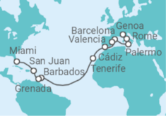 Genoa to Miami Cruise itinerary  - MSC Cruises