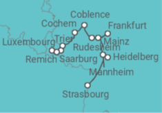 5 Different Rivers: The Rhine, Neckar, Main, Moselle, and Saar (port-to-port cruise) Cruise itinerary  - CroisiEurope