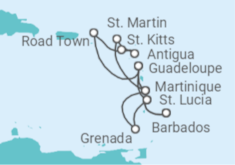 Saint Lucia, Martinique, Guadeloupe, British Virgin Islands, Antigua And Barbuda, Sint Maarten Cruise itinerary  - MSC Cruises