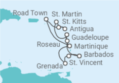 Martinique, Guadeloupe, Sint Maarten, Antigua And Barbuda, British Virgin Islands Cruise itinerary  - MSC Cruises