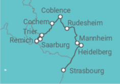 4 Rivers: The Moselle, Sarre, Romantic Rhine, and Neckar Valleys (port-to-port cruise) Cruise itinerary  - CroisiEurope