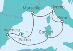 Mediterranean All Incl. Cruise + hotel in Majorca Cruise itinerary  - MSC Cruises