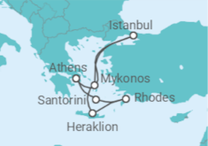 Greek Isles & Athens +Hotel in Istanbul +Flights Cruise itinerary  - Costa Cruises