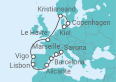 Denmark, France, Spain, Portugal Cruise itinerary  - Costa Cruises