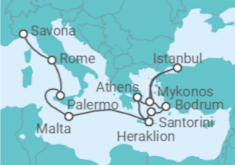 Athens (Piraeus) to Savona (Italy) Cruise itinerary  - Costa Cruises