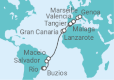 Rio de Janeiro to Genoa (Italy) All Inc. Cruise itinerary  - MSC Cruises