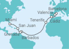 Spain, Barbados, Puerto Rico All Inc. Cruise itinerary  - MSC Cruises