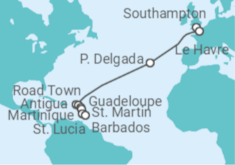 Southampton to Barbados All Incl. Fly-Cruise Cruise itinerary  - MSC Cruises