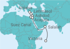 Antalya (Turkey) to Victoria (Seychelles) Cruise itinerary  - AIDA