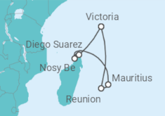 Mauritius, Seychelles, Madagascar Cruise itinerary  - AIDA