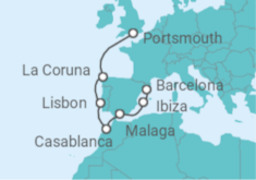 Portsmouth to Lisbon, Casablanca & Spain Cruise itinerary  - Virgin Voyages