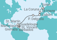 Bridgetown (Barbados) to Southampton All Inc. Cruise itinerary  - MSC Cruises