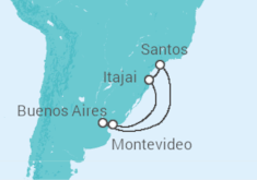 Uruguay, Argentina, Brazil Cruise itinerary  - Costa Cruises
