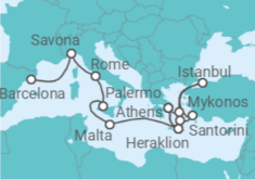 Athens (Piraeus) to Barcelona Cruise itinerary  - Costa Cruises