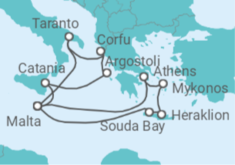 Greek Islands & Sicily Fly-Cruise Cruise itinerary  - PO Cruises