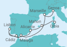 France, Spain, Portugal All Inc. Cruise itinerary  - MSC Cruises