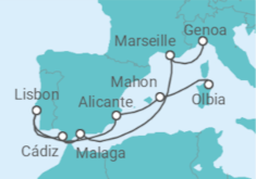 France, Spain, Portugal All Inc. Cruise itinerary  - MSC Cruises