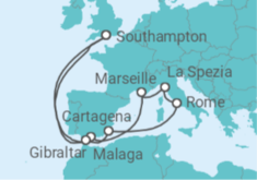 Spain, Italy, France, Gibraltar Cruise itinerary  - Cunard
