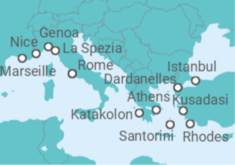 France, Italy, Greece, Turkey Cruise itinerary  - Cunard