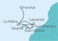 Canary Islands All Incl. Cruise +Funchal +Flights Cruise itinerary  - MSC Cruises